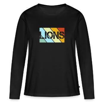 Leo Rétro - T-shirt manches longues Premium bio Femme - noir - Devant - Julia (174cm)