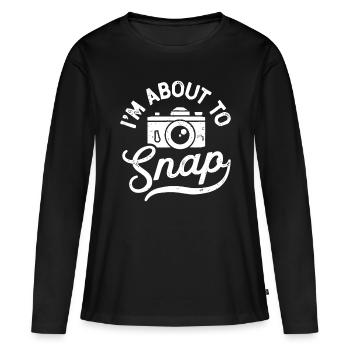 Ich bin dabei, die Kamera des Fotografen zu fotografieren - Frauen Premium Bio Langarmshirt - Schwarz - Vorne - Julia (174cm)
