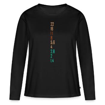 Photographer Gift for Photography Lover Aperture C - Women's Premium Organic Long Sleeve Shirt - black - Front - Julia (174cm)