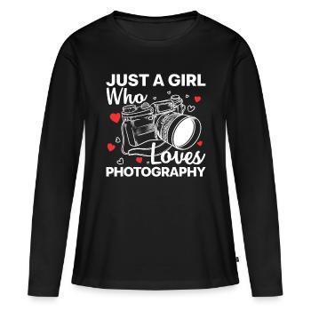 Fotografie Kunst Für Frauen Mädchen Fotograf Kamera - Frauen Premium Bio Langarmshirt - Schwarz - Vorne - Julia (174cm)
