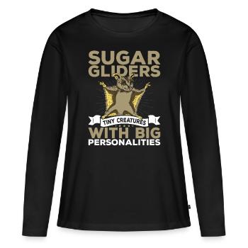 Planeurs de sucre Petites créatures Propriétaires de planeurs de sucre - T-shirt manches longues Premium bio Femme - noir - Devant - Julia (174cm)