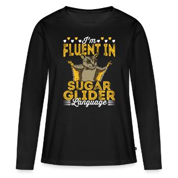 Fluent in the Sugar Glider language Sugar Gliders - Women's Premium Organic Long Sleeve Shirt - black - Front - Julia (174cm)