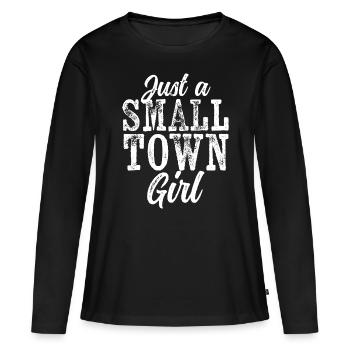 Juste une fille de petite ville rude glamour patiné - T-shirt manches longues Premium bio Femme - noir - Devant - Julia (174cm)