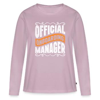 HR Manager Official Onboarding Manager - Frauen Premium Bio Langarmshirt - Altrosa - Vorne - Julia (174cm)