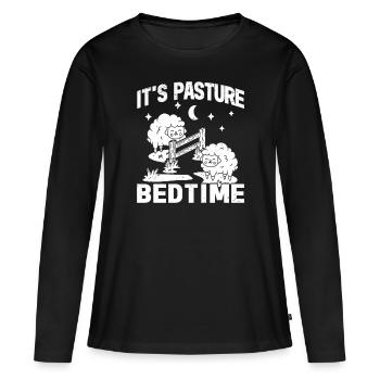 Agriculteur Fermier Agneau Dormeur Pays Oeuf Mouton - T-shirt manches longues Premium bio Femme - noir - Devant - Julia (174cm)