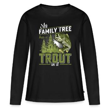 Funny Fishing Men Women - Frauen Premium Bio Langarmshirt - Schwarz - Vorne - Julia (174cm)