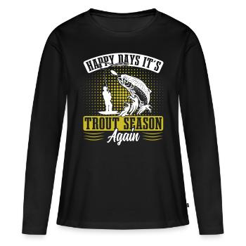 Funny Fishing Men Women - Frauen Premium Bio Langarmshirt - Schwarz - Vorne - Julia (174cm)