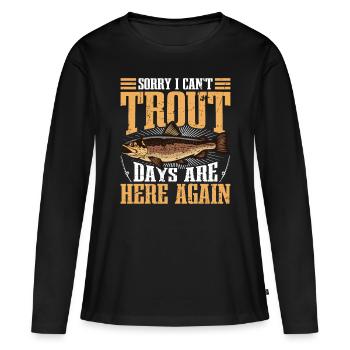 Funny Fishing Men Women - Frauen Premium Bio Langarmshirt - Schwarz - Vorne - Julia (174cm)