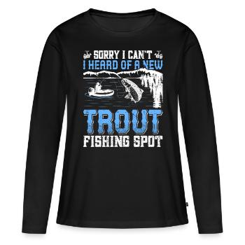 Funny Fishing Men Women - Frauen Premium Bio Langarmshirt - Schwarz - Vorne - Julia (174cm)
