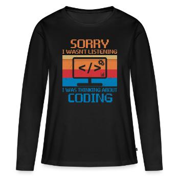 Webentwickler Website-entwicklung It-programmierer - Frauen Premium Bio Langarmshirt - Schwarz - Vorne - Julia (174cm)