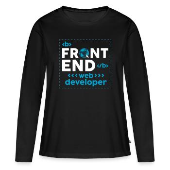 Développeur Web Développement de sites Web Programmeur informatique - T-shirt manches longues Premium bio Femme - noir - Devant - Julia (174cm)