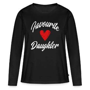 Graphique en forme de cœur Filles préférées Frères et sœurs - T-shirt manches longues Premium bio Femme - noir - Devant - Julia (174cm)