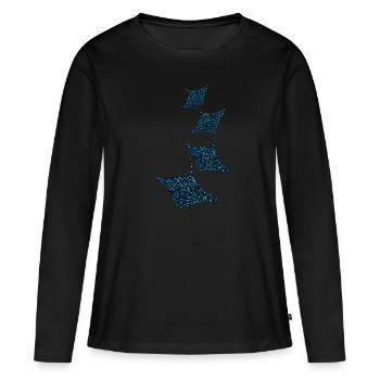 Raies manta - T-shirt manches longues Premium bio Femme - noir - Devant - Julia (174cm)