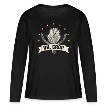 Agriculteur Céréaliculteur Ferme Pays des oeufs - T-shirt manches longues Premium bio Femme - noir - Devant - Julia (174cm)