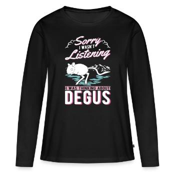 Degu Cadeau Arbuste Rat Forest Degu - T-shirt manches longues Premium bio Femme - noir - Devant - Julia (174cm)