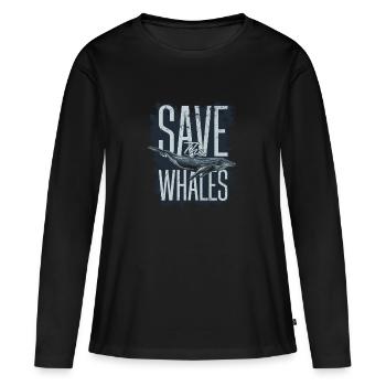 Save the whales - Frauen Premium Bio Langarmshirt - Schwarz - Vorne - Julia (174cm)
