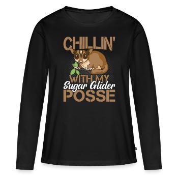 Chilling With Sugar Glider Owner Sugar Gliders - Women's Premium Organic Long Sleeve Shirt - black - Front - Julia (174cm)