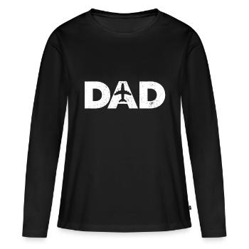 Pilot Dad Vatertagsgeschenk für Flugzeug und Aviat - Frauen Premium Bio Langarmshirt - Schwarz - Vorne - Julia (174cm)
