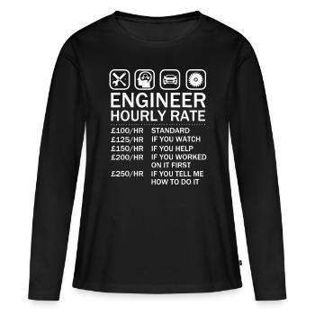 Engineer Hourly Rate Price Chart Labor Rates - Women's Premium Organic Long Sleeve Shirt - black - Front - Julia (174cm)
