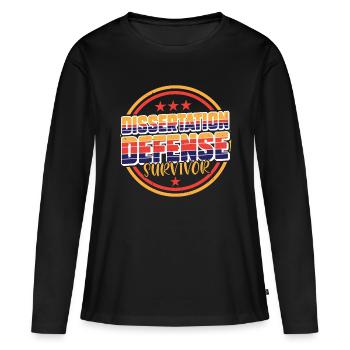 Survivant de la soutenance de thèse 7 - T-shirt manches longues Premium bio Femme - noir - Devant - Julia (174cm)