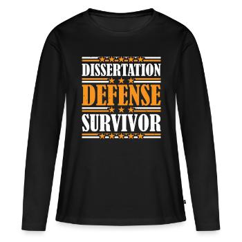 Survivant de la soutenance de thèse 9 - T-shirt manches longues Premium bio Femme - noir - Devant - Julia (174cm)