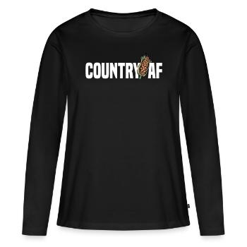 Agriculteur Céréaliculteur Ferme Pays des oeufs - T-shirt manches longues Premium bio Femme - noir - Devant - Julia (174cm)