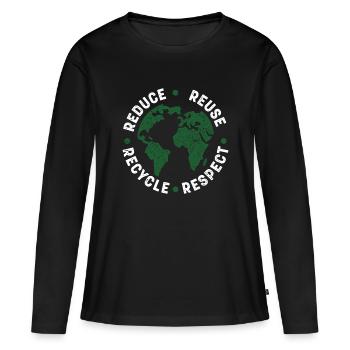 Tag der Erde, Tag der Lehrerumweltaktivistsenviron - Frauen Premium Bio Langarmshirt - Schwarz - Vorne - Julia (174cm)