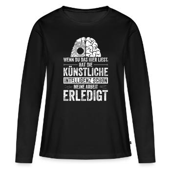 Funny Artificial Intelligence - Frauen Premium Bio Langarmshirt - Schwarz - Vorne - Julia (174cm)