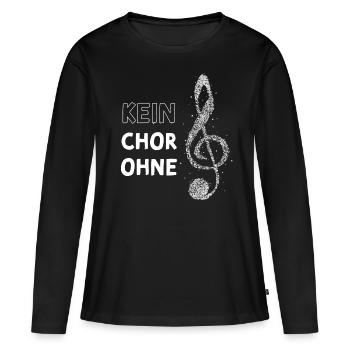 Violinschlüssel Sopran Chor Sängerin Singen Musik - Frauen Premium Bio Langarmshirt - Schwarz - Vorne - Julia (174cm)