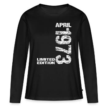 Limited Edition April 1973 50th Birthday Born - Women's Premium Organic Long Sleeve Shirt - black - Front - Julia (174cm)