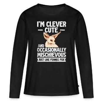 Fennec Fox Clever Mignon Fennec Foxes Propriétaire - T-shirt manches longues Premium bio Femme - noir - Devant - Julia (174cm)