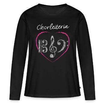 Chorleiterin Chor Musikverein Musik Musikschule - Frauen Premium Bio Langarmshirt - Schwarz - Vorne - Julia (174cm)