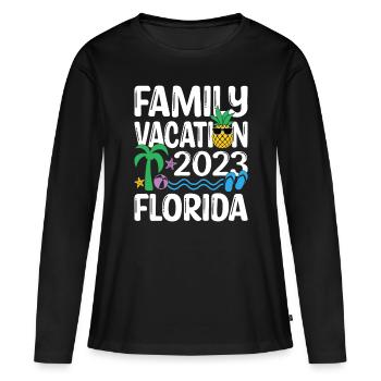 Family Vacation Florida 2023tripforida vacationflo - Women's Premium Organic Long Sleeve Shirt - black - Front - Julia (174cm)