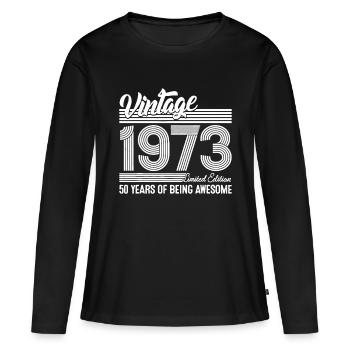 50 Jahre Vintage 1973 Limited Edition 50th Bir - Frauen Premium Bio Langarmshirt - Schwarz - Vorne - Julia (174cm)