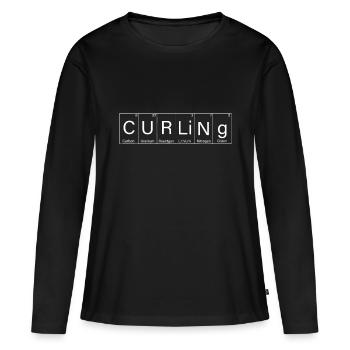 Funny Curling Periodic Elements Nerd Curling Stone - Women's Premium Organic Long Sleeve Shirt - black - Front - Julia (174cm)
