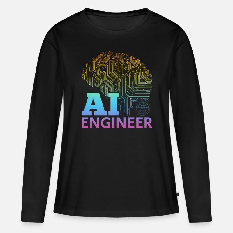 AI Engineer - Ai Artificial Intelligence Machine L - Frauen Premium Bio Langarmshirt - Schwarz
