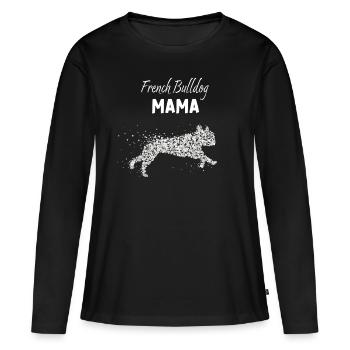French Bulldog Mom French Bulldog Walk - Women's Premium Organic Long Sleeve Shirt - black - Front - Julia (174cm)