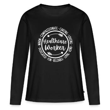 Healthcare Worker Life Essential Health Care Appre - Women's Premium Organic Long Sleeve Shirt - black - Front - Julia (174cm)