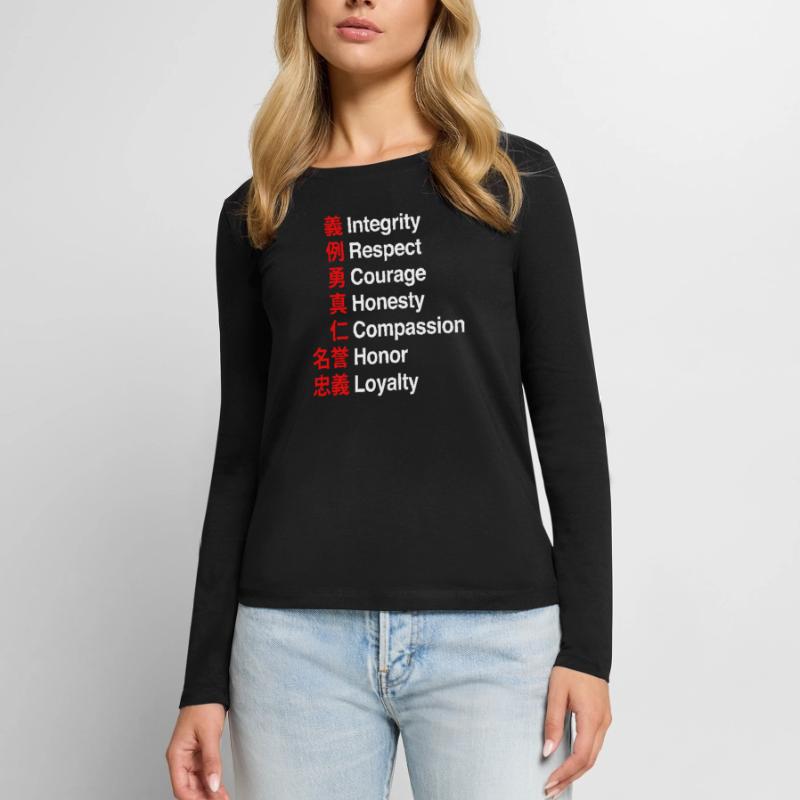 Bushido Code - Le code de la voie des samouraïs T-shirt manches longues Premium bio Femme