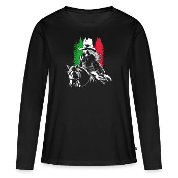 Horse & Western Rider | Western Horseback Riding - Women's Premium Organic Long Sleeve Shirt - black - Front - Julia (174cm)