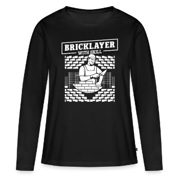Maître maçon maçon avec habileté maçonnerie - T-shirt manches longues Premium bio Femme - noir - Devant - Julia (174cm)