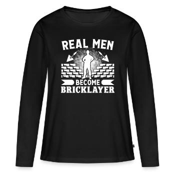 Les vrais maçons deviennent maçons maçons - T-shirt manches longues Premium bio Femme - noir - Devant - Julia (174cm)