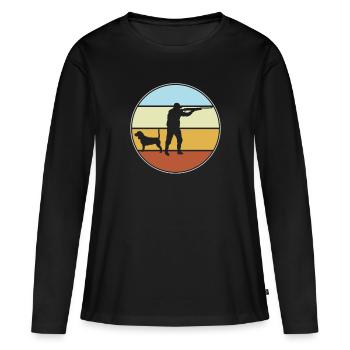 Hunter Rétro - T-shirt manches longues Premium bio Femme - noir - Devant - Julia (174cm)