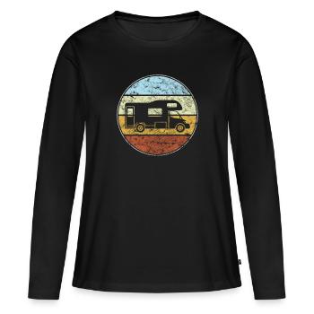 Motorhome Retro - Women's Premium Organic Long Sleeve Shirt - black - Front - Julia (174cm)