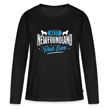 Meilleur père de Terre-Neuve de tous les temps - Newfoundland Lover Ne - T-shirt manches longues Premium bio Femme - noir - Devant - Julia (174cm)