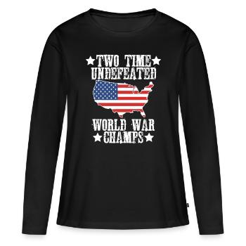 Undefeated Two 2 Time World War Champspresidentssu - Women's Premium Organic Long Sleeve Shirt - black - Front - Julia (174cm)