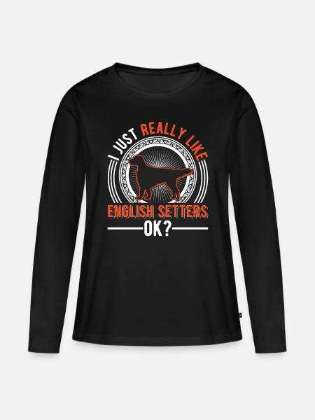 English Setter Englischer Setter - Frauen Premium Bio Langarmshirt - Schwarz