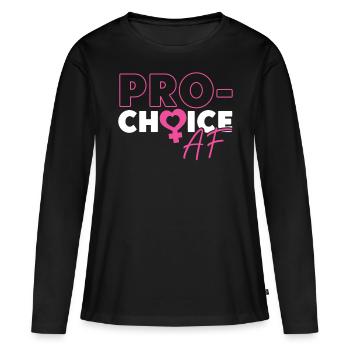 Féministe pro-choix af - T-shirt manches longues Premium bio Femme - noir - Devant - Julia (174cm)
