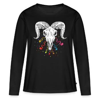 Équipe de football Confetti Confetti Carnaval de Cologne - T-shirt manches longues Premium bio Femme - noir - Devant - Julia (174cm)