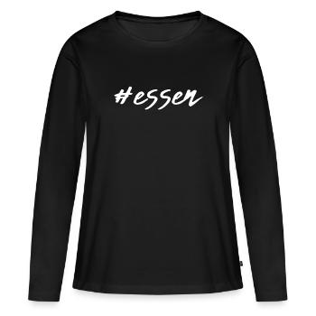 Manger - T-shirt manches longues Premium bio Femme - noir - Devant - Julia (174cm)